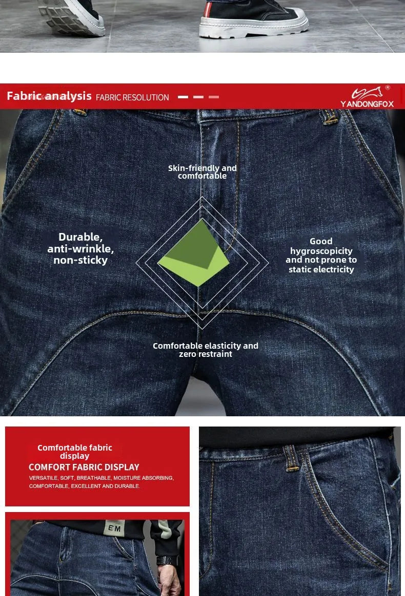 Spring Autumn Men's Jeans Luxury Fashion Plus Size 44 Boyfriend Streetwear Casual Harem Denim Jeans Pants Blue Designer Trousers