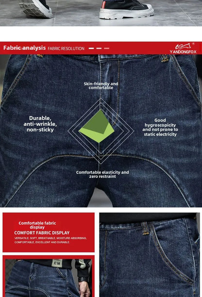 Spring Autumn Men's Jeans Luxury Fashion Plus Size 44 Boyfriend Streetwear Casual Harem Denim Jeans Pants Blue Designer Trousers