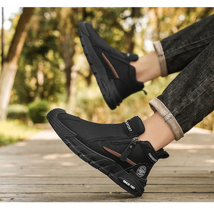 Men's High-Cut Casual Sports Shoes Anti-Slip Wear-Resistant Ankle Boots Outdoor Workwear Footwear for Comfortable Walking