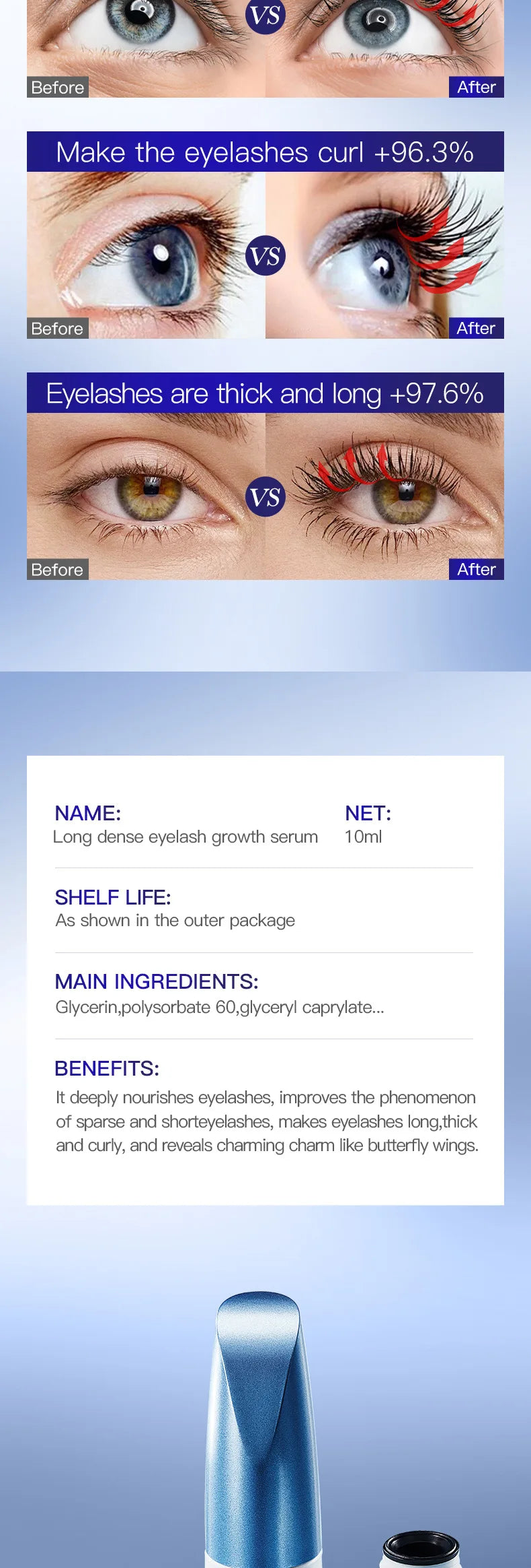 Fast Eyelash Growth Serum 7 Days Natural Eyelash Enhancer Longer Fuller Thicker Lashes Treatment New Products Eye Care Makeup