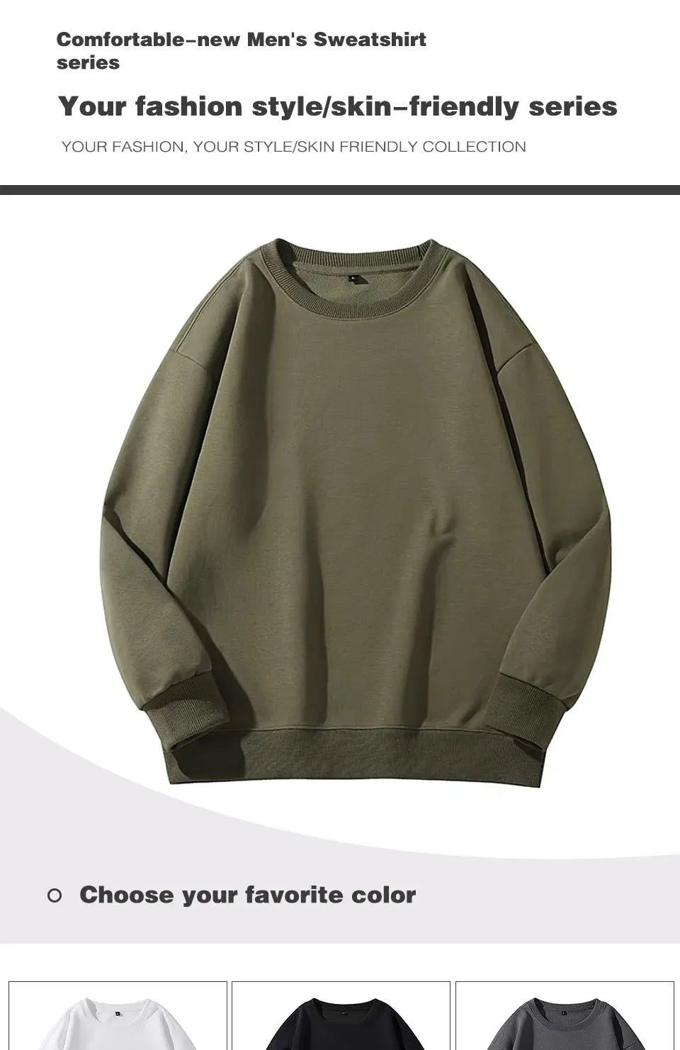 400g Heavy Weight Round Necked Sweatshirts Loose Solid Color  for Spring Autumn Men women's Casual Sports Top Pullover M-4XL