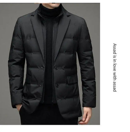 2025 High quality down jacket men winter business casual fashion handsome duck down medium long down jacket