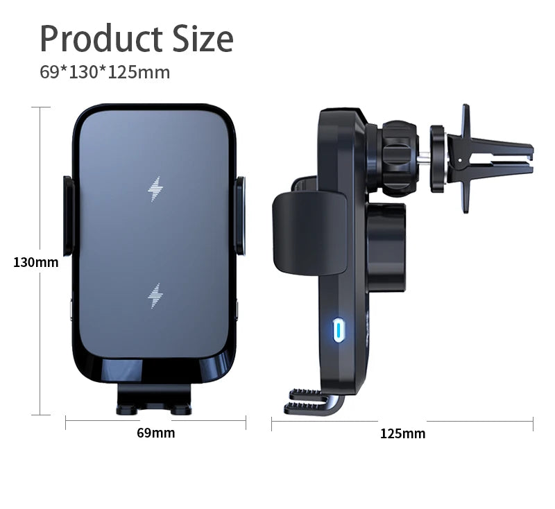 Wireless Car Charger Stand Automatic Fast Charging Station For iPhone 15 14 13 12 Samsung Z Flip Fold Xiaomi Phone Holder Mount