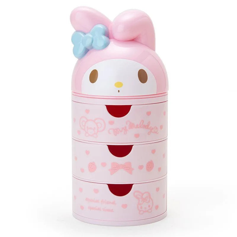 hello kitty anime peripheral cartoon 3-layer drawer storage box my melody cute cat makeup box kawaii birthday gift for women