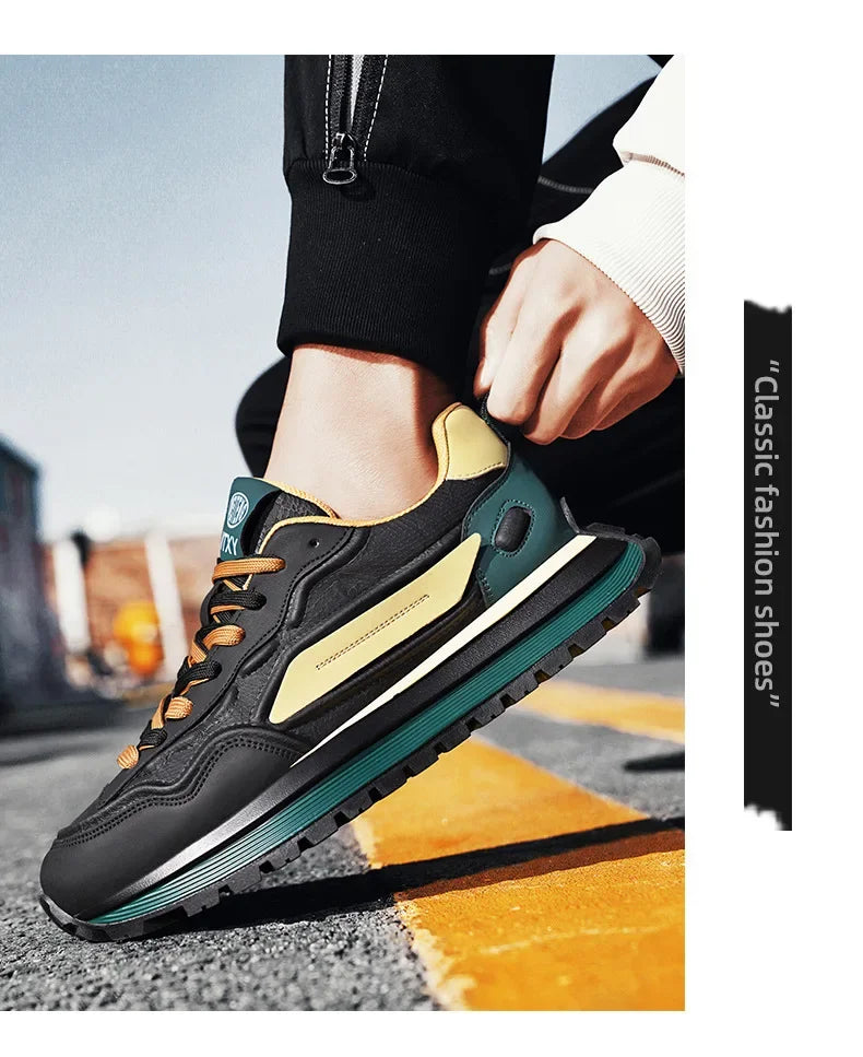 2025 New Spring Men's Breathable sneakers Casual Sports Shoes with Anti slip Soft Bottom White Shoes Men's Trendy Daday Shoes