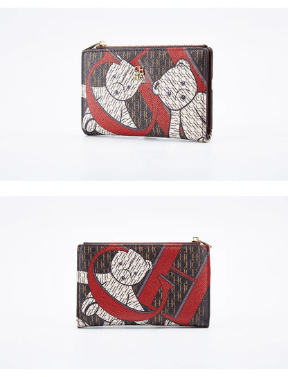 Carolina Herrera NEW Women's Cartoon Long Wallet, Classic PVC Fashion Simple Lightweight All-Match Purse
