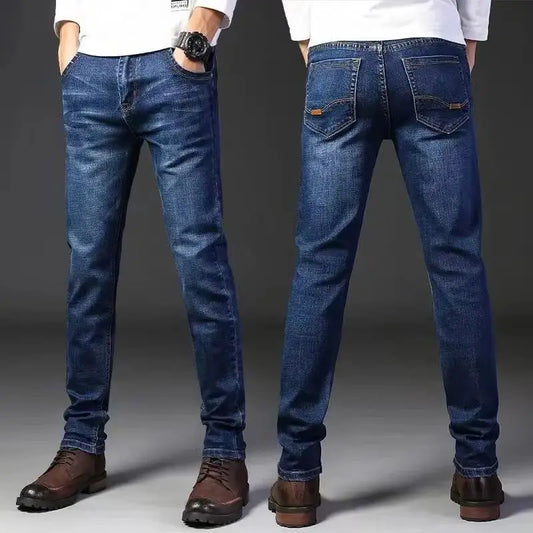2025 Spring New Mens Slim Fit Classic Skinny Jeans Casual Street Style Casual Mens Skinny Jeans Male Slim Fit Pencil Denim Blue