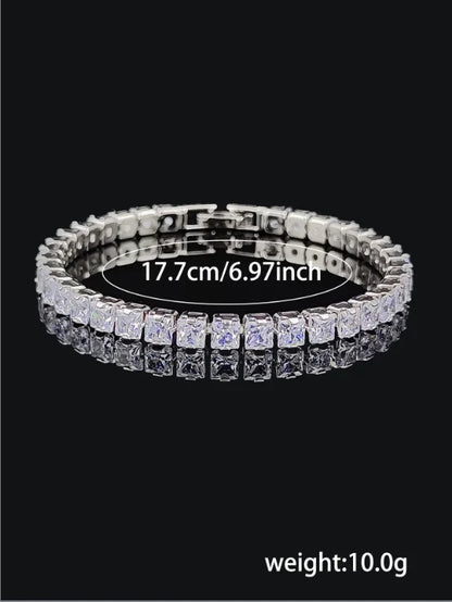 2024 New Trendy White Color Bracelet Bangle and Necklace Pendant Set for Women Anniversary Gift Jewelry Wholesale S7207-X7330