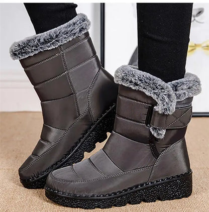 Snow Boots Woman Fashion Women Shoes Platform Shoes Woman Solid Mid Women's High Boots New Botas Mujer Winter Ladies Boots