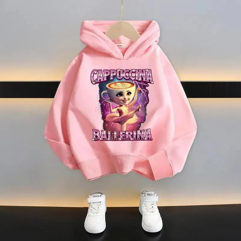 Autumn Cute Italian Brainrot Print Children's Hoodies Funny Cartoon Graphic Kids Fashion Girl Sweatshirts Casual Boy Pullover