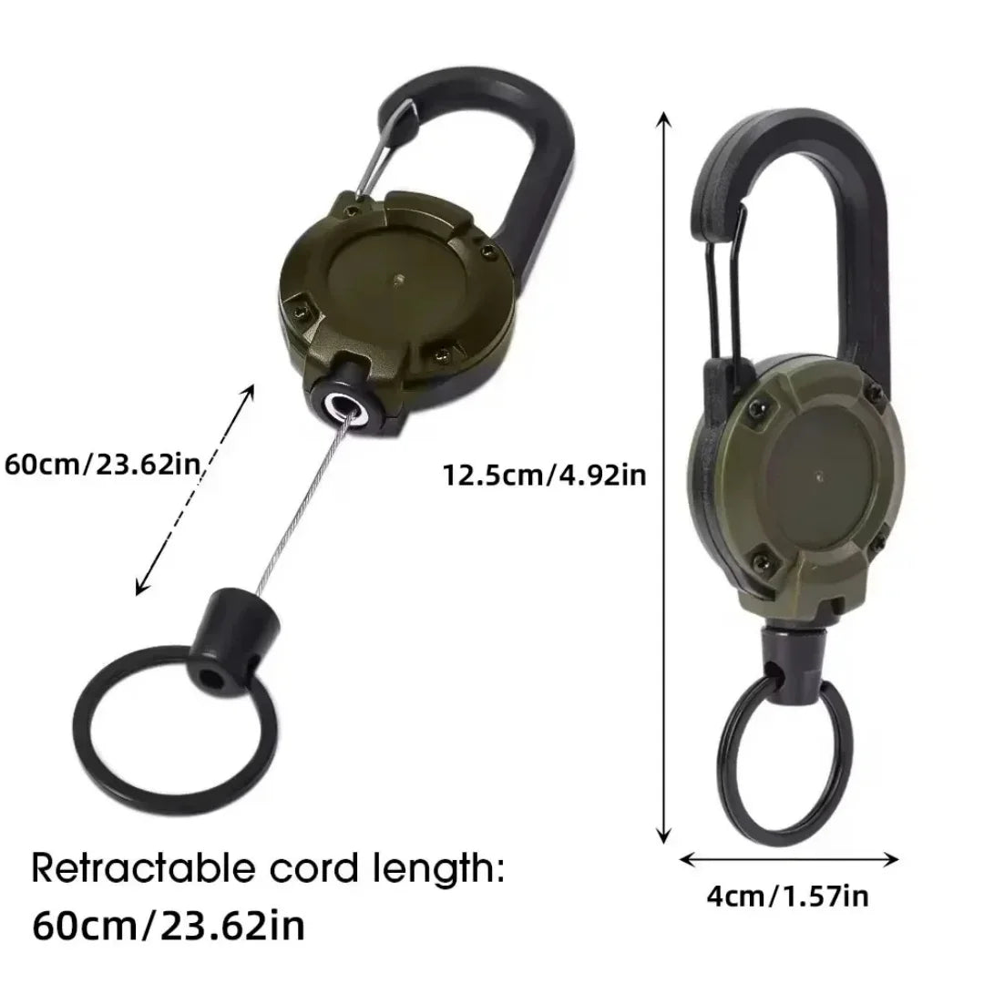 Anti Lost Sporty Retractable Elastic Keychain Automatic Retractable Wire Rope Antitheft Easy-to-pull Buckle Rope Key Ring