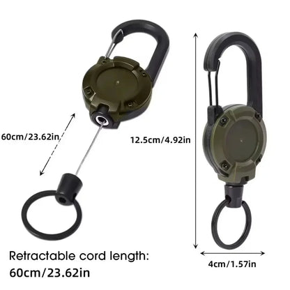Anti Lost Sporty Retractable Elastic Keychain Automatic Retractable Wire Rope Antitheft Easy-to-pull Buckle Rope Key Ring