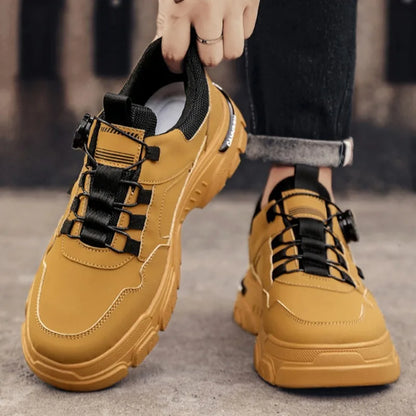 Sneakers Man Spring Trend Hot Sale Comfort Soft Soled Casual Shoes for Fashion Rotating Button Male Work Boots Zapatillas Hombre