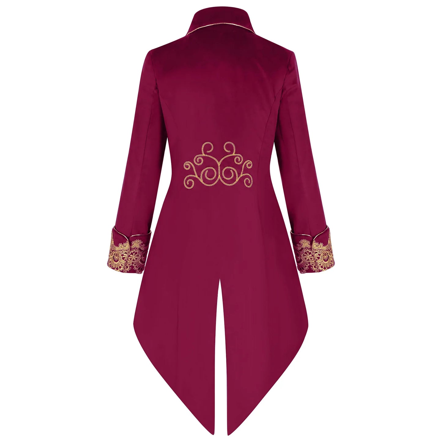 2025 New Blue Lace Tuxedo for Men, Euro- American Medieval Vintage Men's Tailcoat Jacket,medium Length Punk Performance Costume