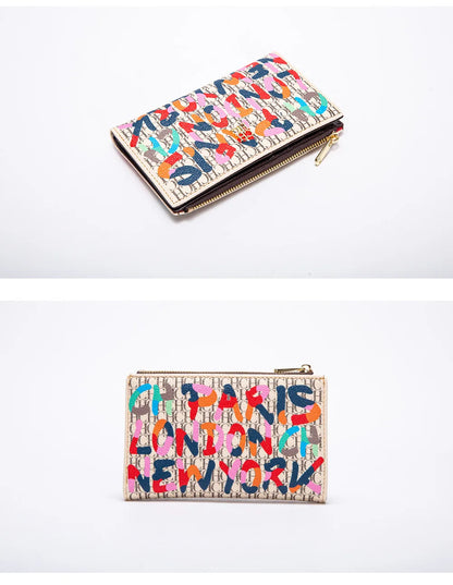 Carolina Herrera NEW Women's Cartoon Long Wallet, Classic PVC Fashion Simple Lightweight All-Match Purse