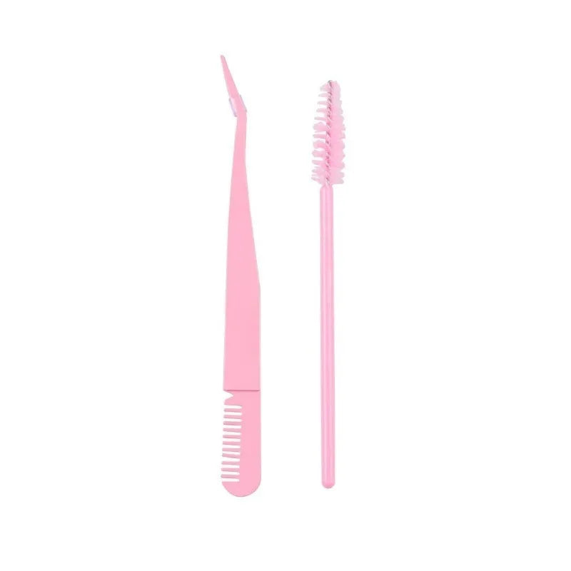 Double-Ended Eyelash Glue Adhesive and Sealing Suitable for DIY Group Eyelashes Eyelash Glue Eyelash Curler Brush Kit Makeup
