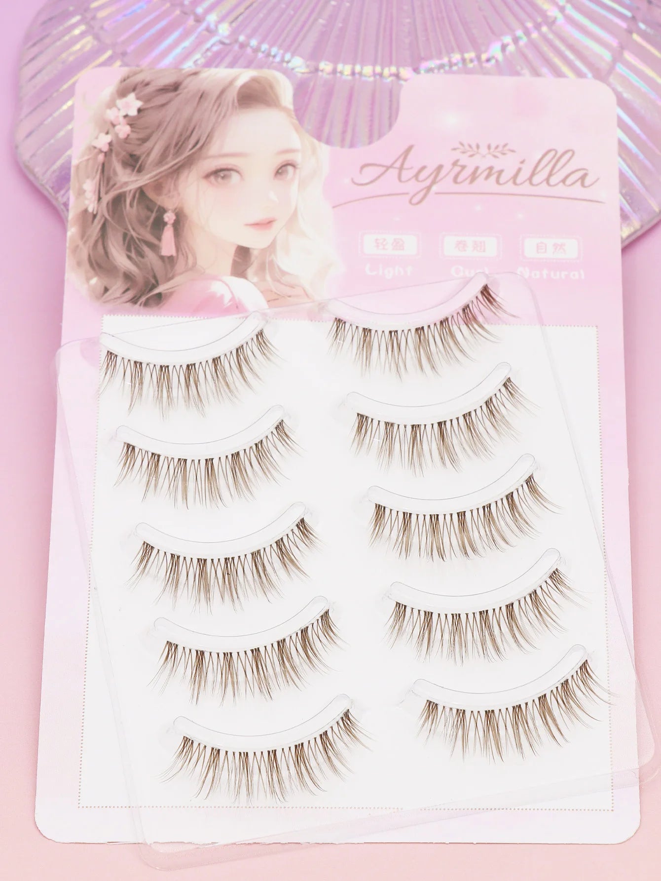 C curl 5Pairs brown style Eyelash Extension Winged Individual Lashes Natural Segmented Eyelash Bundles Makeup Tools
