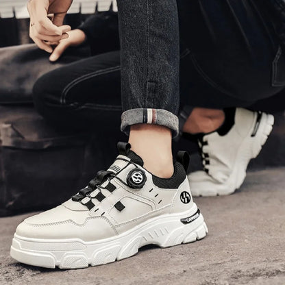 Sneakers Man Spring Trend Hot Sale Comfort Soft Soled Casual Shoes for Fashion Rotating Button Male Work Boots Zapatillas Hombre