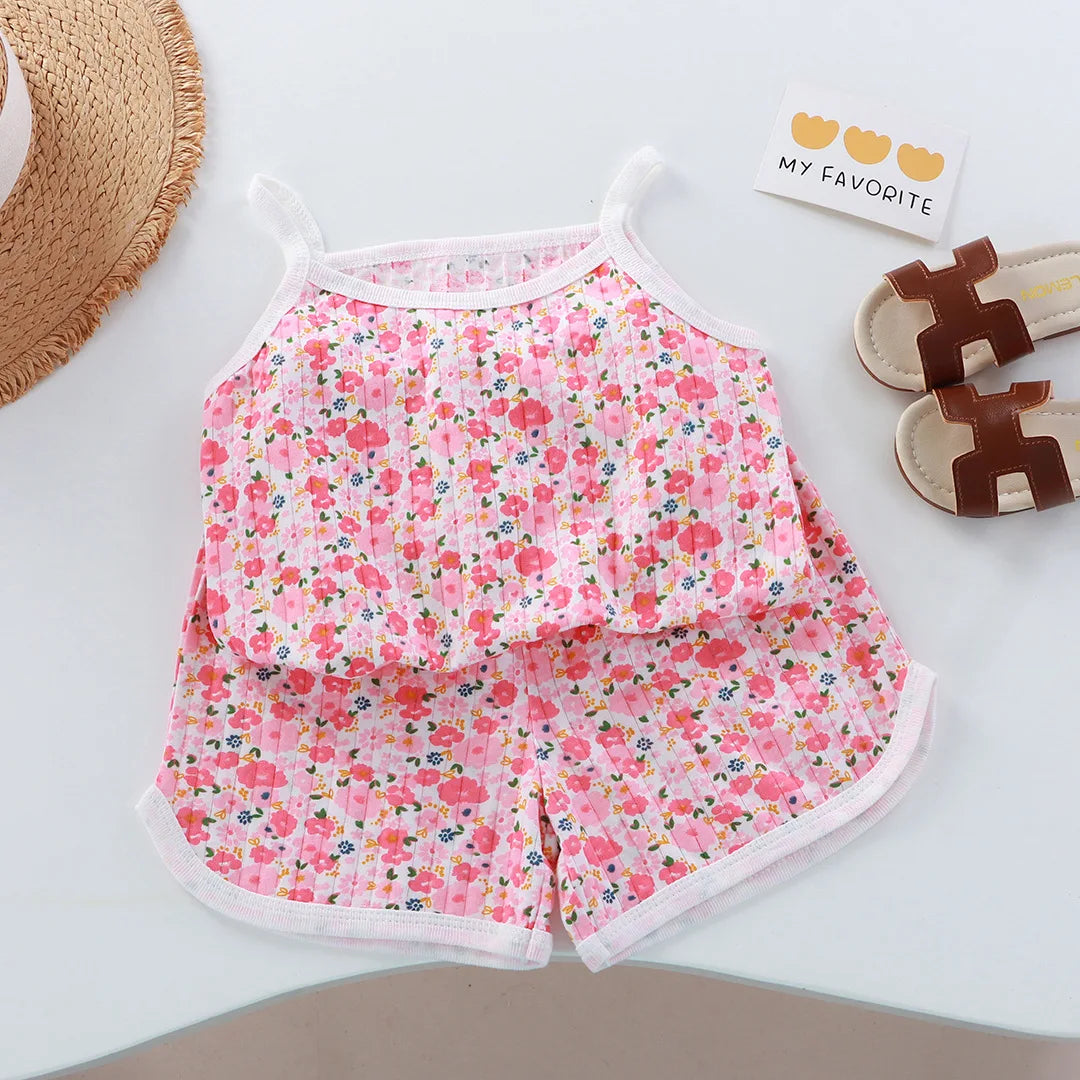 Cotton Camisole Top+Shorts Suits For Infant Girl's Clothes Baby 1st Birthday Sets Summer Newborn Baby Girl Clothing Outfits Sets