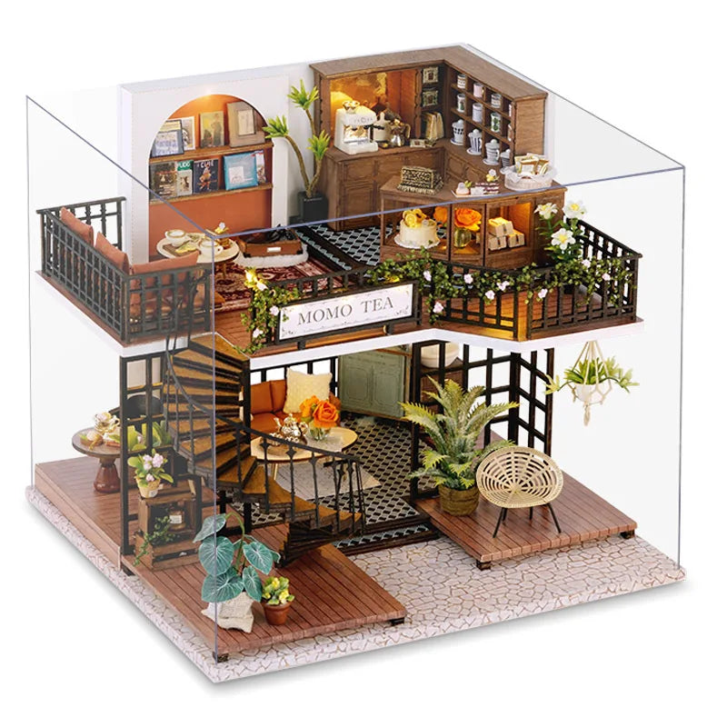 Wooden Miniature Doll House Kit 3D Puzzle Assembly Building Model Toy Home Bedroom Decoration With Furniture Adult New Year Gift