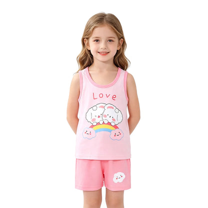 Fashion Kids Clothes Boys Girls Sets Top Shorts 2PCS 100% Cotton Soft Summer Children Baby Cloths T-shirt Shorts Toddler Suit