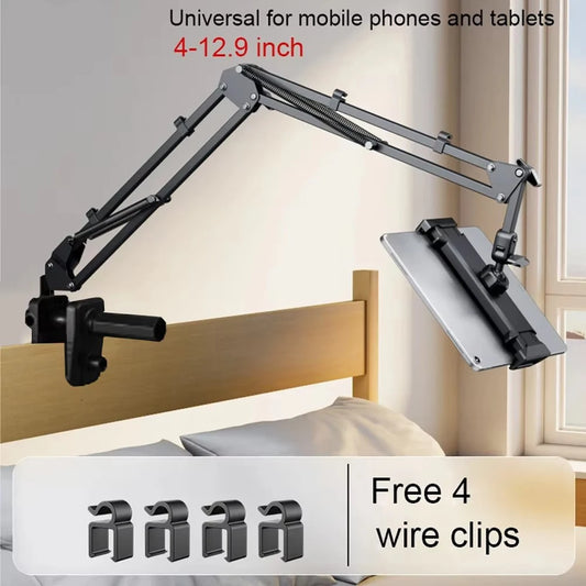 Tablet Holder for Bed with 90cm Metal Arm 360 °   Rotating Bed Tablet Mount Stand for iPad Stand 4.5~11 Inch Phone Tablet Bracket