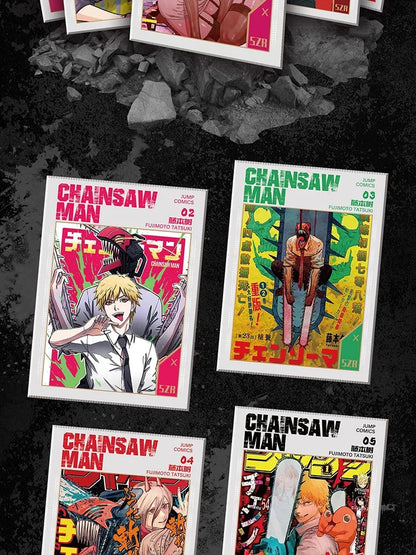 New Chainsaw Man Card Hell Hero Cards Denji Makima Rare Metal Card Fold Cards Animation Collection Card Children Toys Gifts