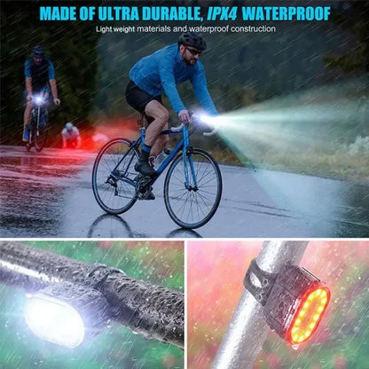 Cycling Bicycle Front Rear Light /Set Bike Defense Flashlight Stick MTB Waterproof Taillight LED Lantern Bicycle Accessories