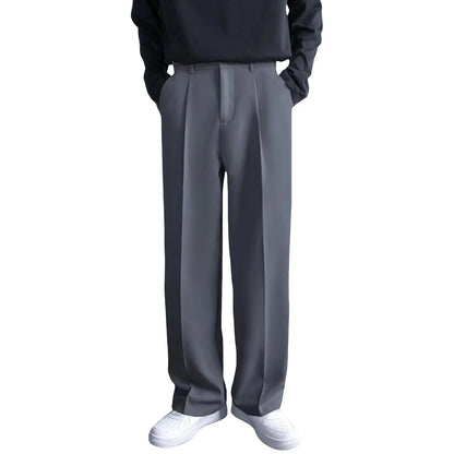 Brown Black Suit Pants Men Slim Fit Fashion Social Mens Dress Pants Korean Casual Straight Pants Mens Office Formal Trousers