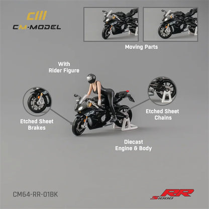 CM MODEL 1:64 S1000RR WRX STI RS7 sportback Jesko Codalunga SolusGT 765LT ER34 LBWK GT35RR Zonda Imola Model Car