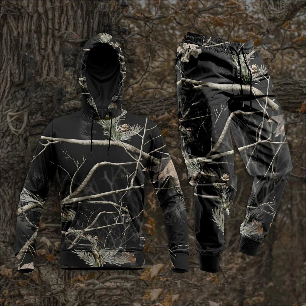 Forest Camouflage 3D Print Hoodies Pants Sets Men's Autumn Sweatshirts Sweatpants Two Piece Suits Outdoor Tracksuit Man Clothing