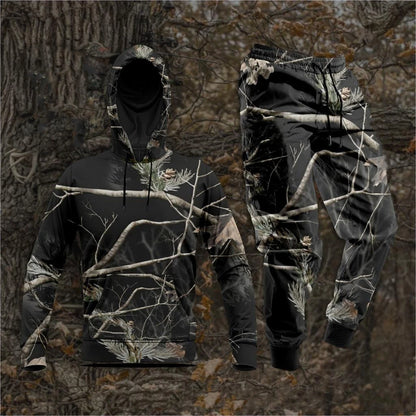 Forest Camouflage 3D Print Hoodies Pants Sets Men's Autumn Sweatshirts Sweatpants Two Piece Suits Outdoor Tracksuit Man Clothing
