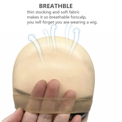 2/10/20Pieces Ultra-Thin HD Sheer Invisible Stocking Wig Caps for Women Bald Cap Lace Front Wig Accessories