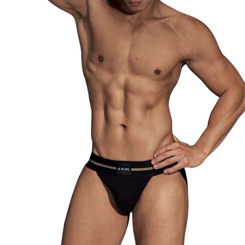 Simple modal men's underwear sports low waist, breathable U convex high fork briefs OR6109