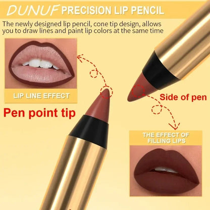 Rich Color Non-stick Lipstick Pencil Long-lasting Matte Lip Liner Crayon Red Tint Brown Lipliner Makeup Easy To Apply Cosmetics