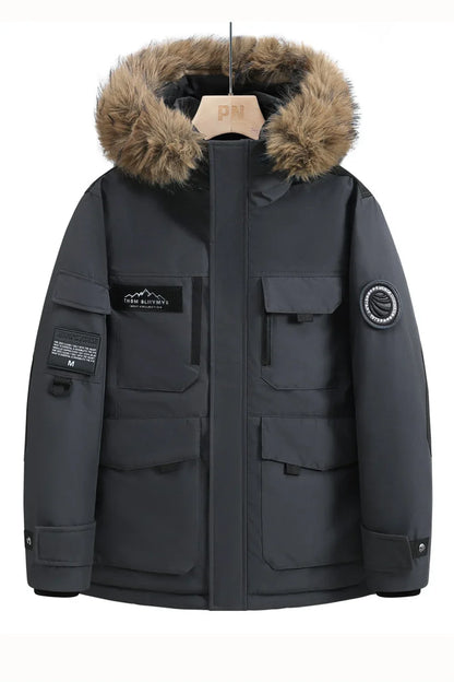 New Winter Down Jackets for Men Hoods and Fur Collars New High-quality Waterproof Windproof Down Coat for Men Women Warm Parkas