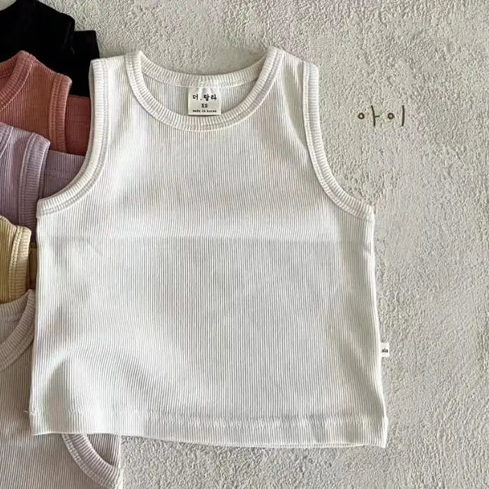 2025 Summer New Baby Sleeveless T Shirts Thin Cotton Boys Versatile Breathable Vest Infant Toddler Girl Comfortable Casual Tops