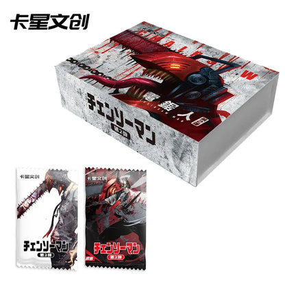 New Chainsaw Man Card Hell Hero Cards Denji Makima Rare Metal Card Fold Cards Animation Collection Card Children Toys Gifts