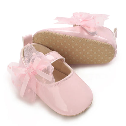 Cute Girl 0-18M Baby Shoes Pink Theme Bow Princess Shoes Spring and Autumn Soft Sole Lightweight Garden Shoes Casual Shoes