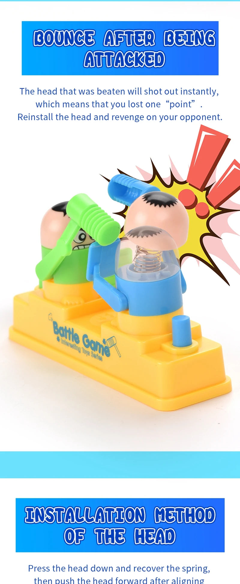 Children's Prank Decompression Funny Toys Two-person Head Fidgeting Game Parent-child Interactive Board Game Children Toy