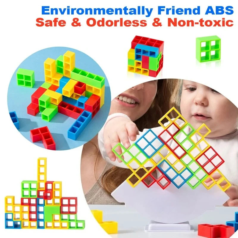 Jigsaw Building Block Toys, Fun Balance Stacking Games, Construction Board Games Russian Building Block Children's Tabletop Toys