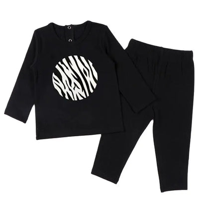 Children Clothes 2pcs Set Ribbed Kids Clothes baby Boys Clothes Girls Clothes Round Neck Long Sleeves Top Long Pants baby Set