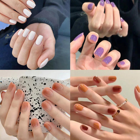Nail Sticker Solid Color Press On Nails Gradient Durable Nail Wraps Nail Art Decors Manicure Polish Decals Pegatinas Para Uñas