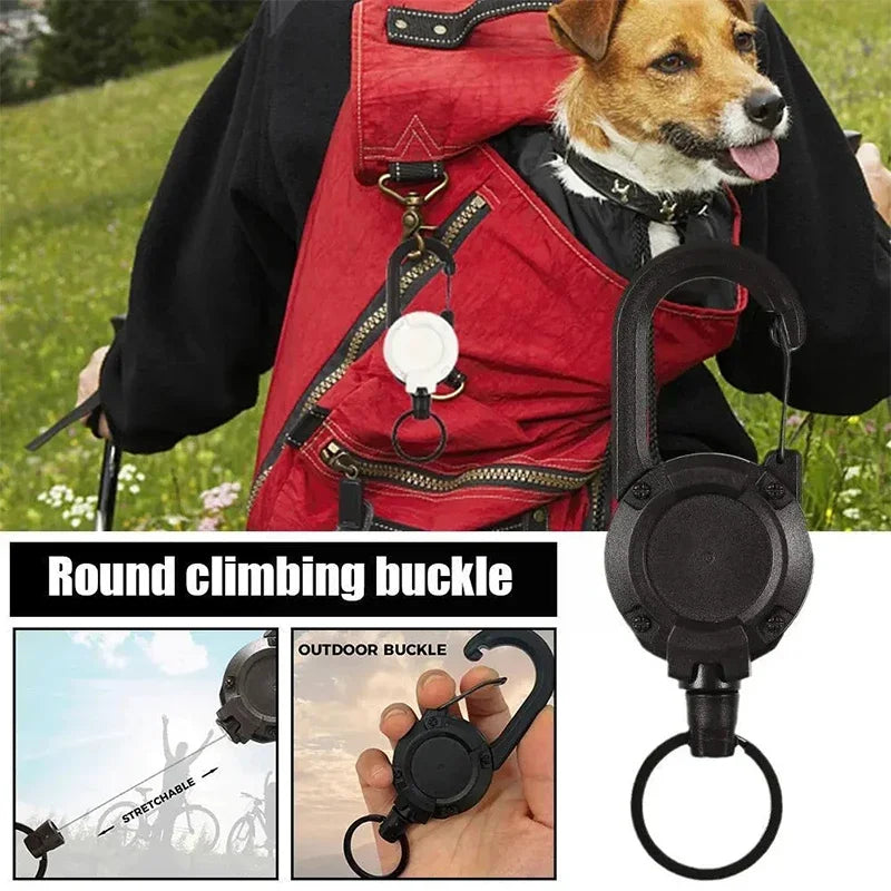 Outdoor Heavy-Duty Retractable Keychain Retractable Card Holders Extendable Key Chain Steel Wire Rope Extendable Key Lanyard