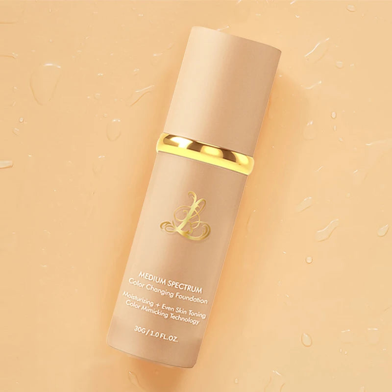Four-in-one color-changing liquid foundation,with SPF50+ longwearing and no makeup removal, no powder sticking, moisturizing