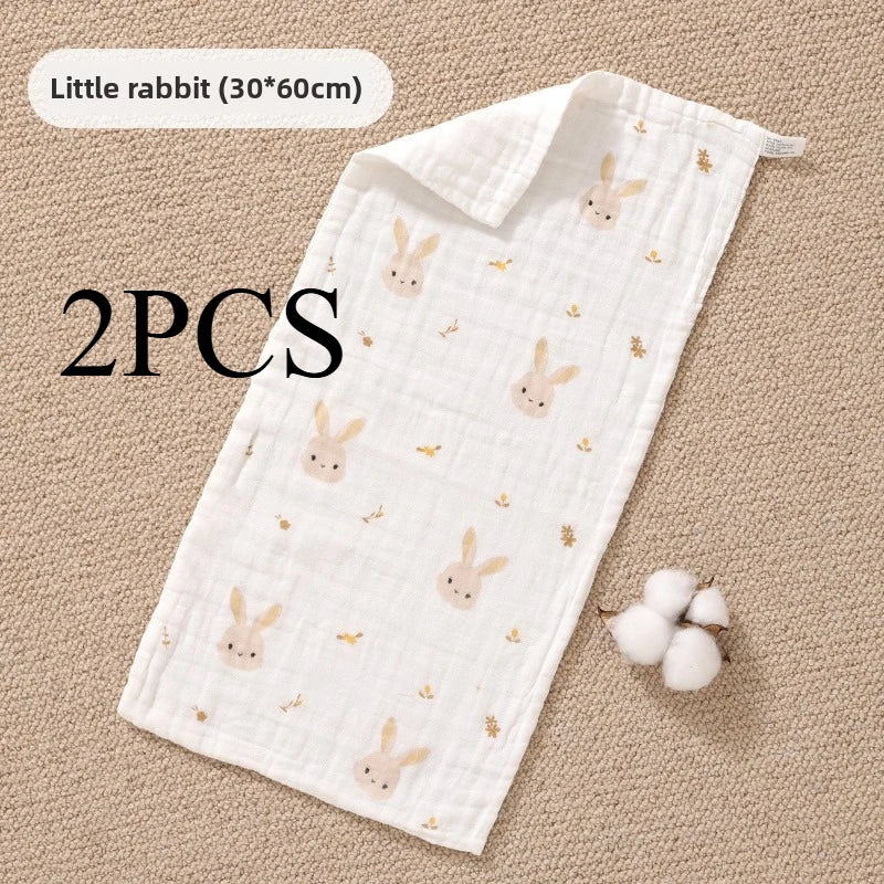 2PCS.Newborn 100% Cotton Gauze Burp Cloths—Ultra-Soft Baby Washcloths.Breathable,skin-friendly, super absorbent&easy to clean.