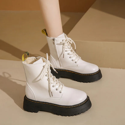 2025 New Women Boots Goth Casual Shoes Woman Leather Chelsea Classic Female Goth Shoes High Platform Boots Women Boots