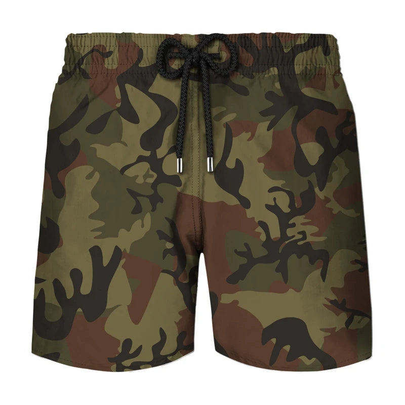 Fashion Camouflage Graphic Beach Shorts For Men Summer Casual Daily Wear 3D Printed Short Pants Loose Streetwear Board Shorts
