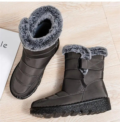 Snow Boots Woman Fashion Women Shoes Platform Shoes Woman Solid Mid Women's High Boots New Botas Mujer Winter Ladies Boots