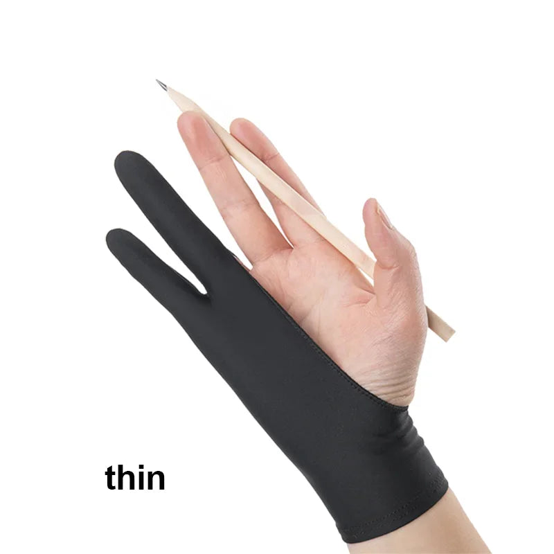 Two-Finger Drawing Gloves Anti-touch Painting Gloves for iPad Tablet Digital Board Touch Screen Oil Painting Office Art Supplies